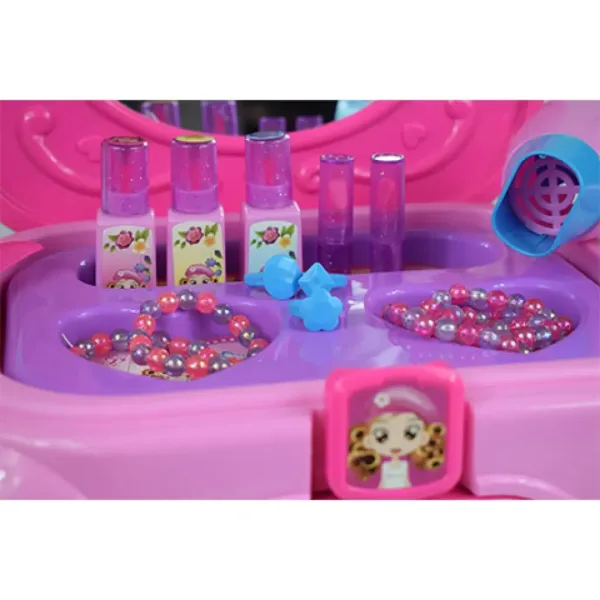 Masă de frumusețe într-un scaun portabil cu bijuterii și accesorii de frumusețe imaginea 3