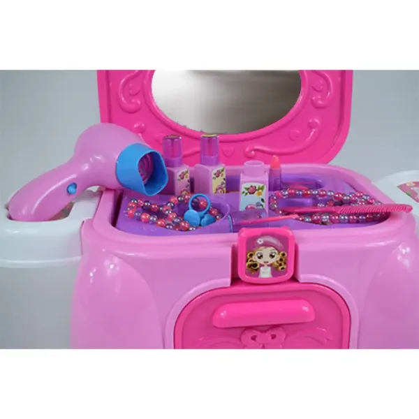 Masă de frumusețe într-un scaun portabil cu bijuterii și accesorii de frumusețe imaginea 5