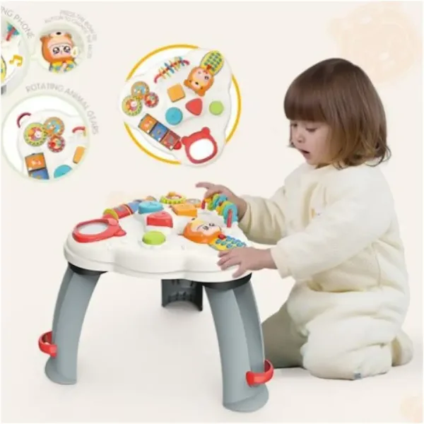 Masă educativă și multifuncțională cu sunet gri-alb culoare imaginea 2
