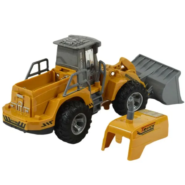 Mașină de lucru buldozer cu telecomandă RC cu efecte de lumină la scară 1/30 22cm imaginea 4
