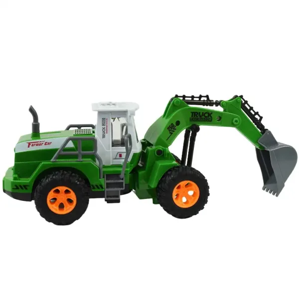 Mașină de lucru cu telecomandă RC de culoare verde cu efecte de lumină la scară 1/30 22cm imaginea 2