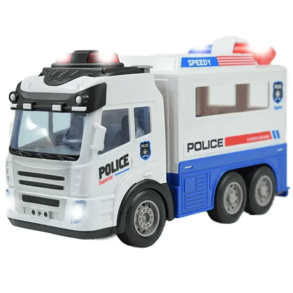 Mașină de poliție transport prizonier cu telecomandă RC cu efecte de lumină scară 1/43 27Mhz 21cm imaginea 3