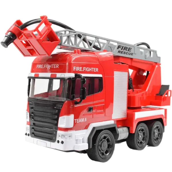 Masina de pompieri cos ridicator telecomandă RC cu tun de apă scară 1/24 27 MHz 30cm imaginea 2