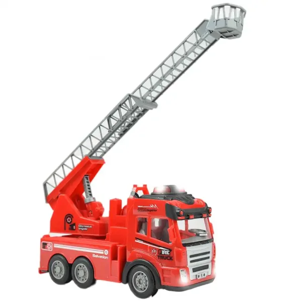 Mașină de pompieri cu coș de ridicare cu efecte de lumină ​și telecomandă RC Scara 1/48 27 MHz 20cm imaginea 3