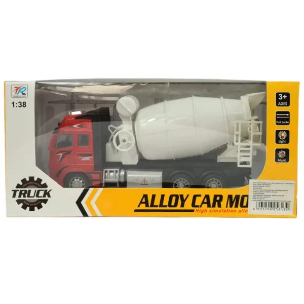 Mașină din aliaj: Camion de beton cu roți cu lumină și sunet în două variante 19cm 1buc imaginea 11