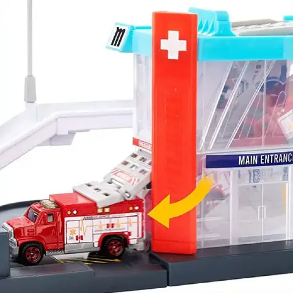 Matchbox: Set de joacă cu stația de salvare cu elicopter - Mattel imaginea 4