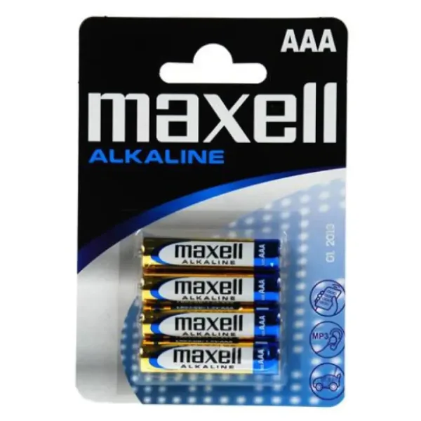 Maxell: Baterie creion alcalină subţire 1.5V AAA LR03 4 bucăţi în pachet blister imaginea 1