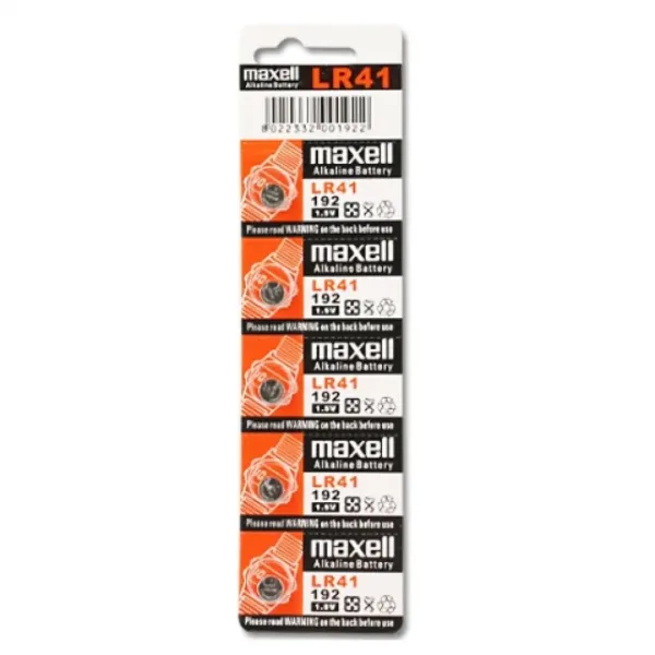 Maxell: Baterii alcaline LR41 1,5V 10 bucăţi la pachet blister imaginea 1
