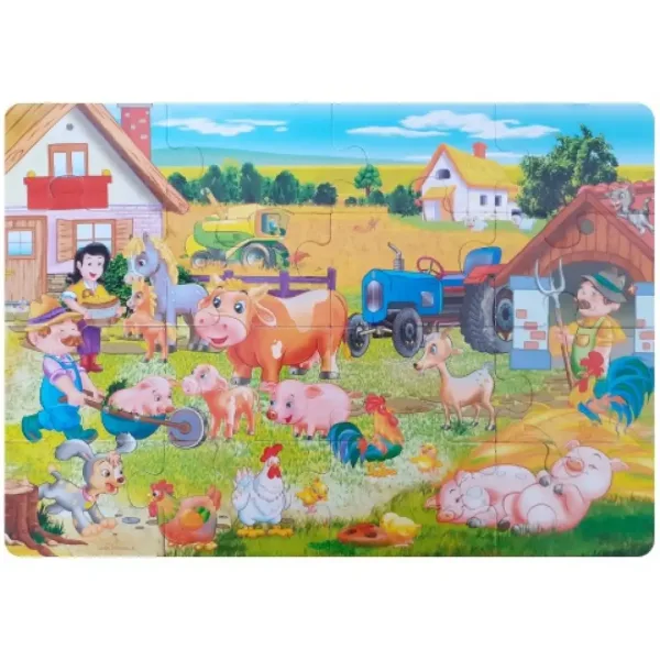 Maxi puzzle cu animale de la fermă - D - Toys imaginea 2