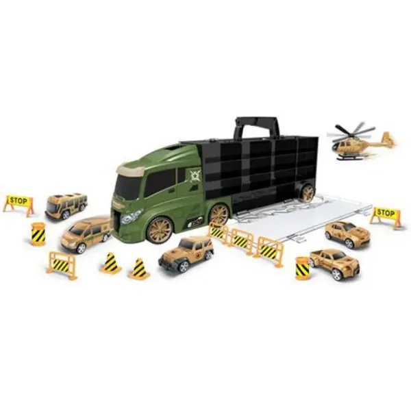Mega camion militar set de joacă transportabilă 16 bucăți imaginea 2