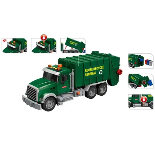 Mega Truck: Camion de gunoi cu sunete și lumini 40x14x21cm imaginea 3