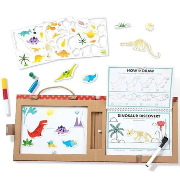 Melissa & Doug: Dinozaur desen care poate fi șters și magnetic set de joacă creativă imaginea 2