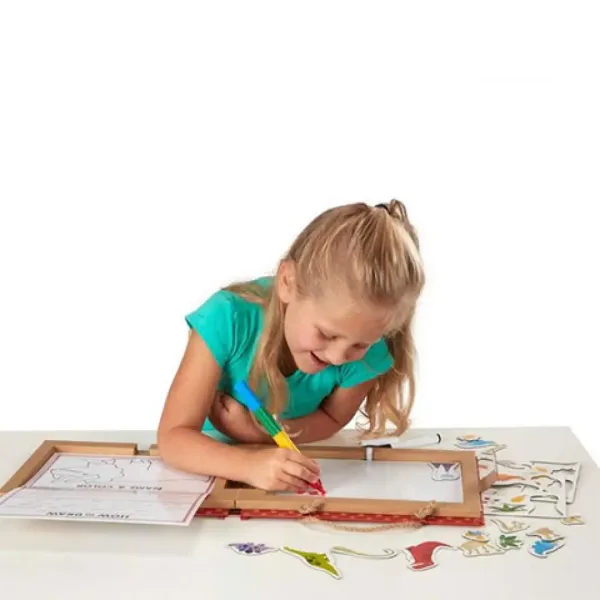 Melissa & Doug: Dinozaur desen care poate fi șters și magnetic set de joacă creativă imaginea 3