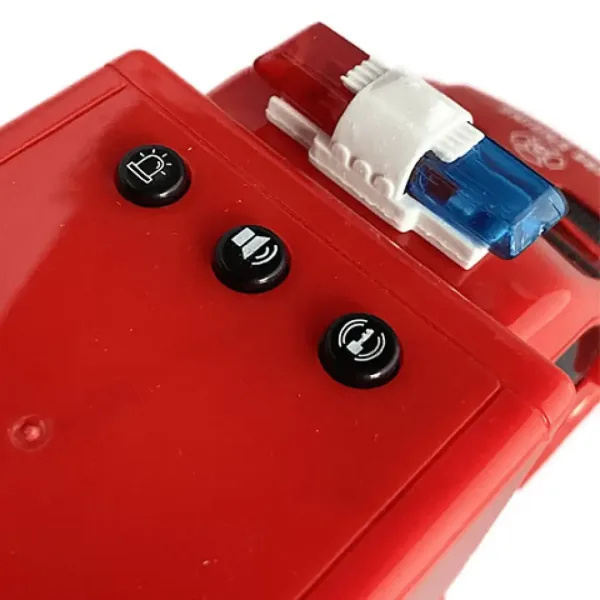 Microbuz de stingere a incendiilor cu telecomandă RC cu efecte de lumină și sunet la scară 1:18 20cm imaginea 3