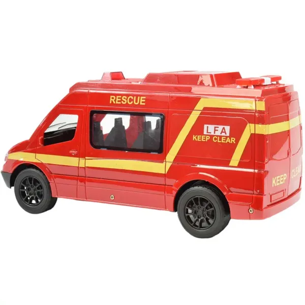 Microbuz roșu de pompieri cu telecomandă RC cu efecte de lumină 2,4 GHz 1/12 scară 30 imaginea 3