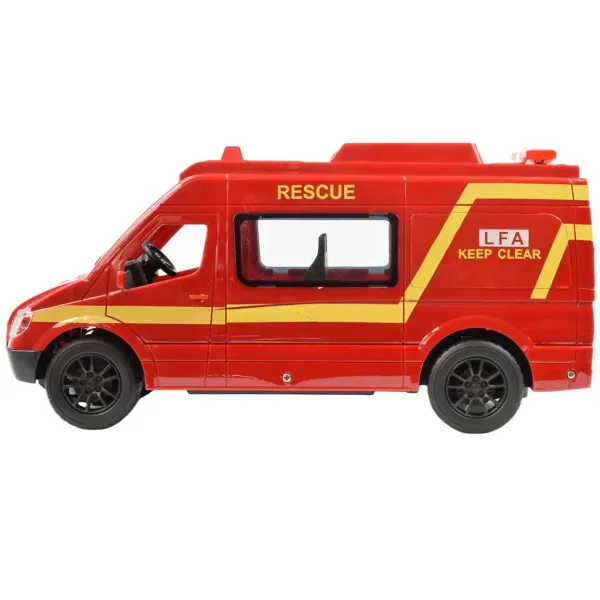 Microbuz roșu de pompieri cu telecomandă RC cu efecte de lumină 2,4 GHz 1/12 scară 30 imaginea 4