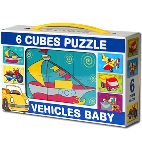Mini cuburi de poveste cu vehicule 6buc - D-toys imaginea 1
