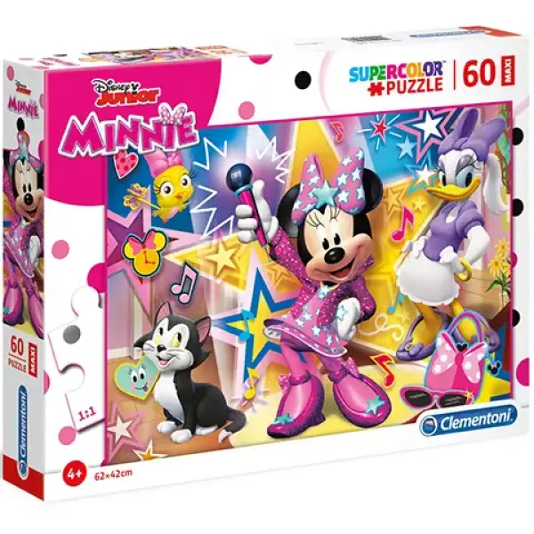 Minnie Mouse și ajutoarele ei fericite Supercolor Maxi puzzle cu 60 de piese - Clementoni