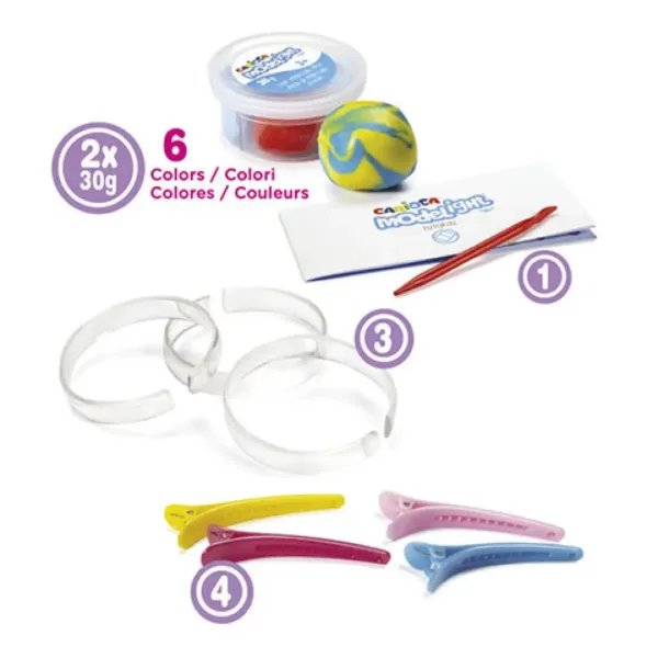 Modelight Bijoux set de făcut Brățară și Agrafă de păr set plastilină - Carioca imaginea 2