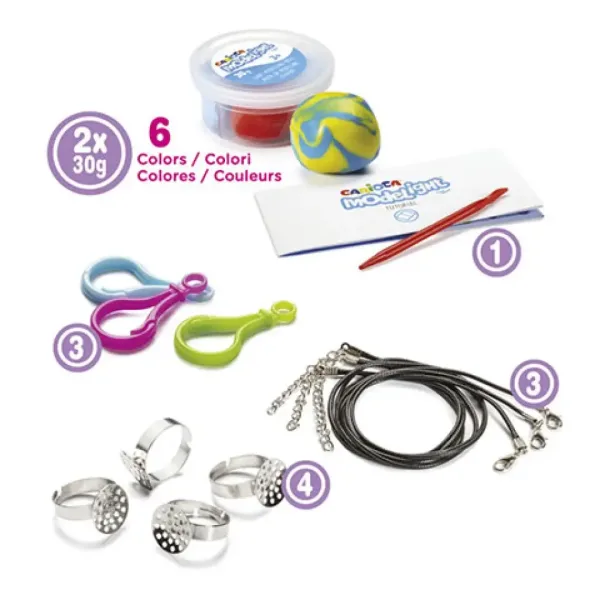 Modelight Bijoux set de făcut Colier și Inel set plastilină - Carioca imaginea 2