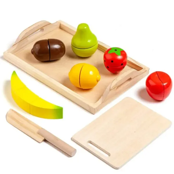 Molto: set fructe lemn cu tavă 9 bucăți imaginea 3