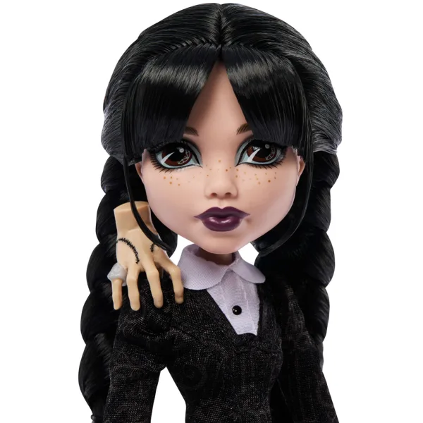 Monster High x Wednesday – Papusa Wednesday Addams cu accesorii – Mattel imaginea 2