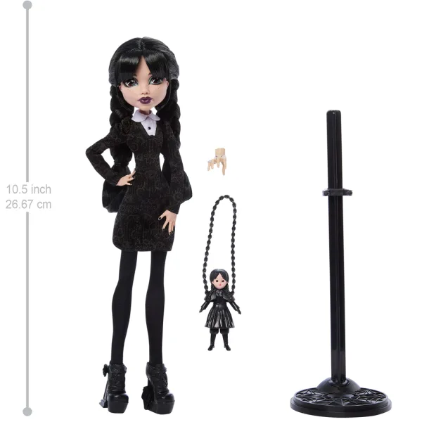 Monster High x Wednesday – Papusa Wednesday Addams cu accesorii – Mattel imaginea 3