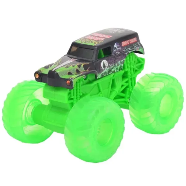 Monster Jam: Camion monstru cu lumini Grave Digger – 1/43 - Spin Master imaginea 2