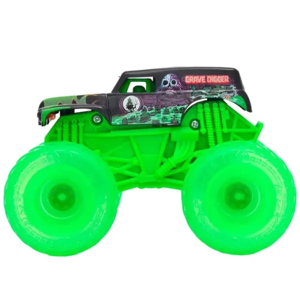 Monster Jam: Camion monstru cu lumini Grave Digger – 1/43 - Spin Master imaginea 3