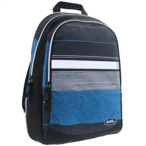 Must: Negru-albastru 2 in 1 patru comaprtimente rucsac, ghiozdan 47x25x33cm imaginea 3