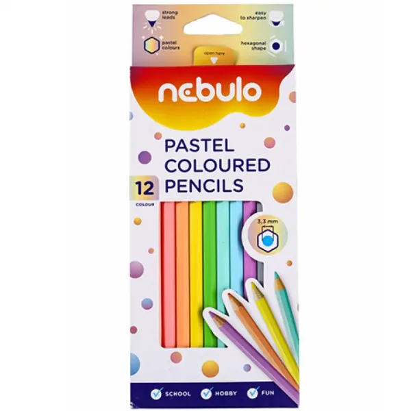 Nebulo: set creioane colorate pastel de 12 bucăți imaginea 1