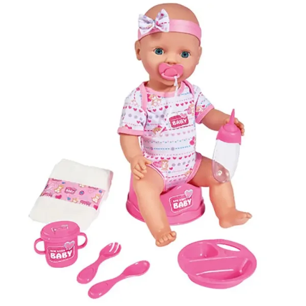 New Born Baby păpușă face pipi cu accesorii 43cm - Simba Toys imaginea 2