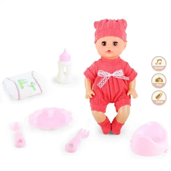 Bebeluș care face pipi cu sunete și accesorii 33cm imaginea 2
