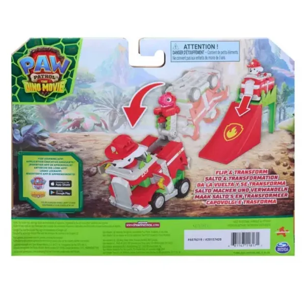 Paw Patrol Dino Movie - Vehicule acrobatic răsturnat Marshall - Spin Master imaginea 2