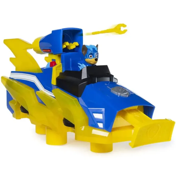 Paw Patrol Mighty Pups: Chase Deluxe vehicul cu sunete și lumini - Spin Master imaginea 3