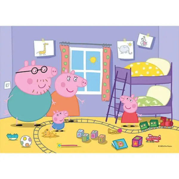 Peppa Pig Supercolor 2 in 1 puzzle 2x20 bucăți - Clementoni imaginea 2