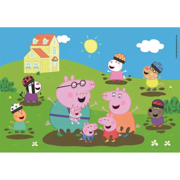 Peppa porculi Sărituri vesele în bălți 104 piese maxi puzzle – Clementoni imaginea 2