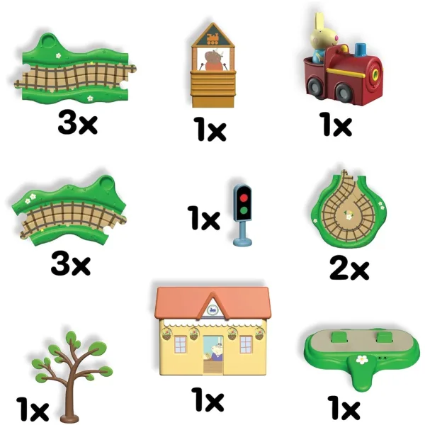 Peppa porcușor Whizz-Around Iepuraș Rebeca cu trenuleț roșu set de joacă imaginea 2