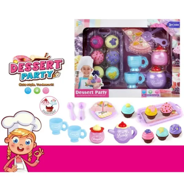 Plastic ceai și set de prăjitură cu accesorii imaginea 2