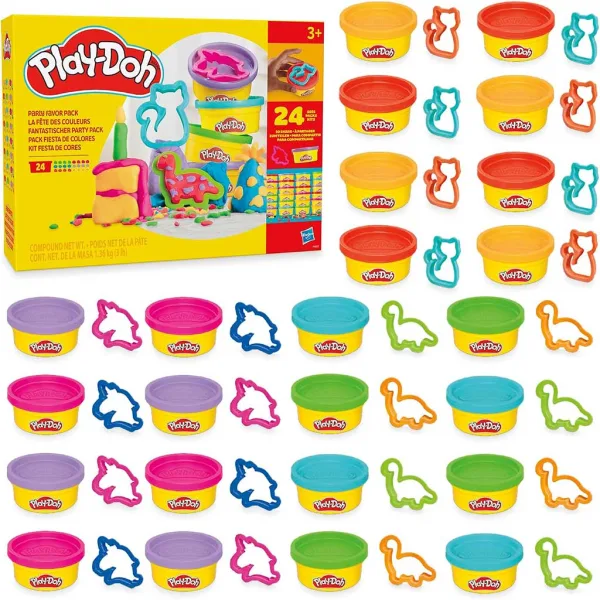 Play-Doh: Pachet de joc de petrecere 24buc cu plastilină și accesorii - Hasbro imaginea 2
