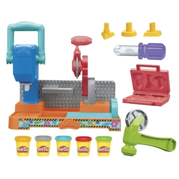 Play-Doh: Set de joacă banc de unelte Stamp'N'Saw - Hasbro imaginea 2