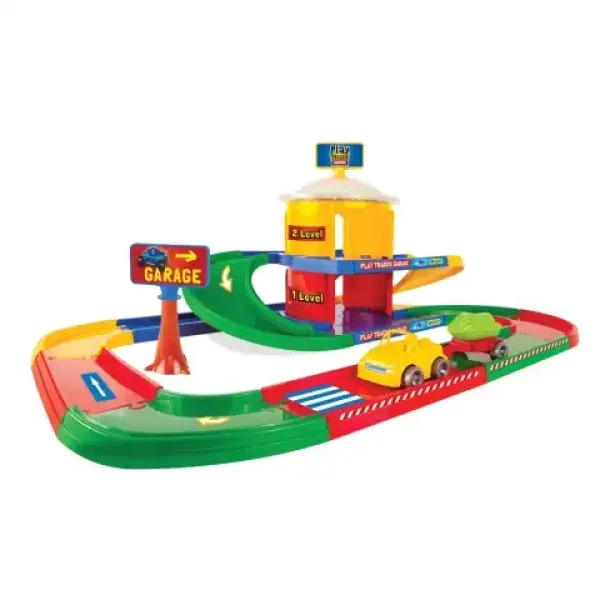 Play Tracks: garaj două nivele cu remorcă mașinuță - Wader imaginea 2