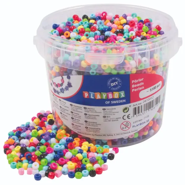 PlayBox: Set de mărgele colorate de 5000 de bucăți pentru înșiruit în cutie imaginea 1