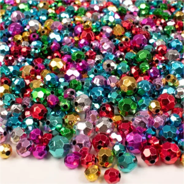 PlayBox: Set de mărgele colorate de 8, 10 și 12mm în formă de diamant de 250g imaginea 1