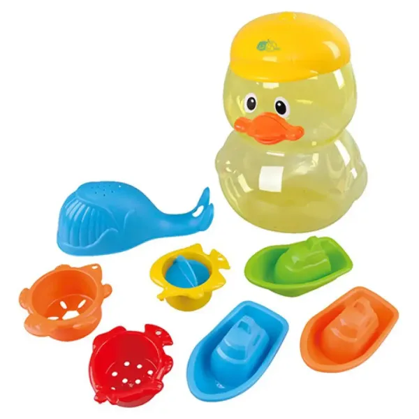 Playgo: Baby jucărie de baie set rață formă în suport 8 bucăți set imaginea 2