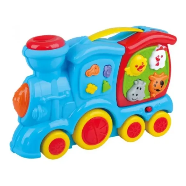 Playgo: Trenuleț vesel cu animale pentru bebeluși cu sunete și muzică imaginea 2
