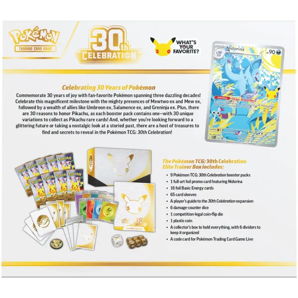 Pokémon TCG: 30th Elite Trainer Box 30th Celebration pachet de colecție imaginea 2