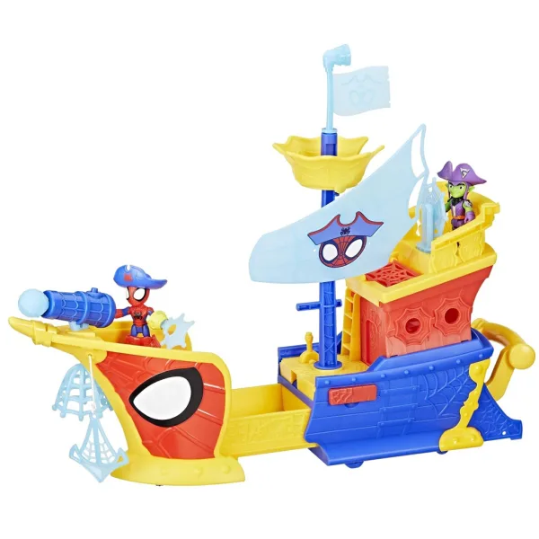 Spidey și prietenii lui uimitori Waterwebs: Set de joacă corabia de pirați a lui Spidey - Hasbro imaginea 2
