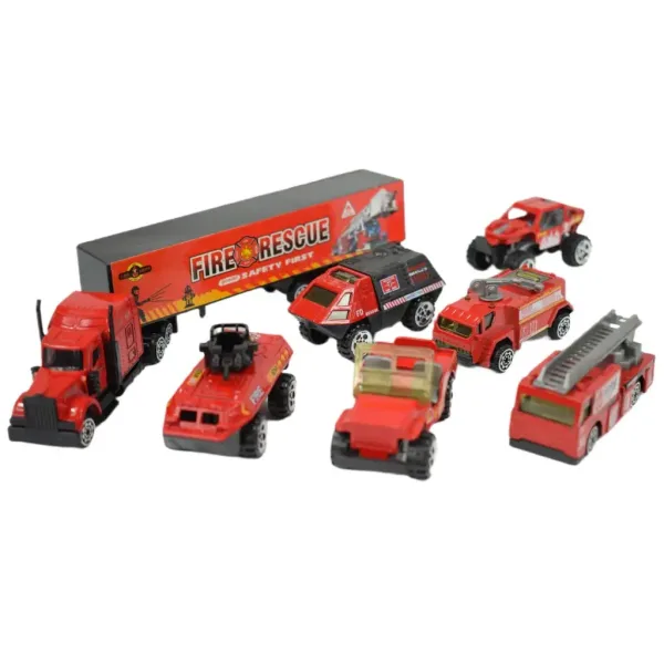 Power Driving: 7 bucăți set de mașină de pompieri imaginea 2