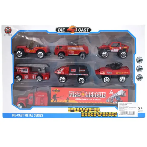 Power Driving: 7 bucăți set de mașină de pompieri imaginea 3